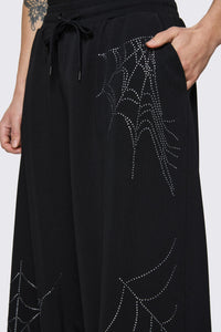 Black Friday - Webbed Diamante Track Pants - black