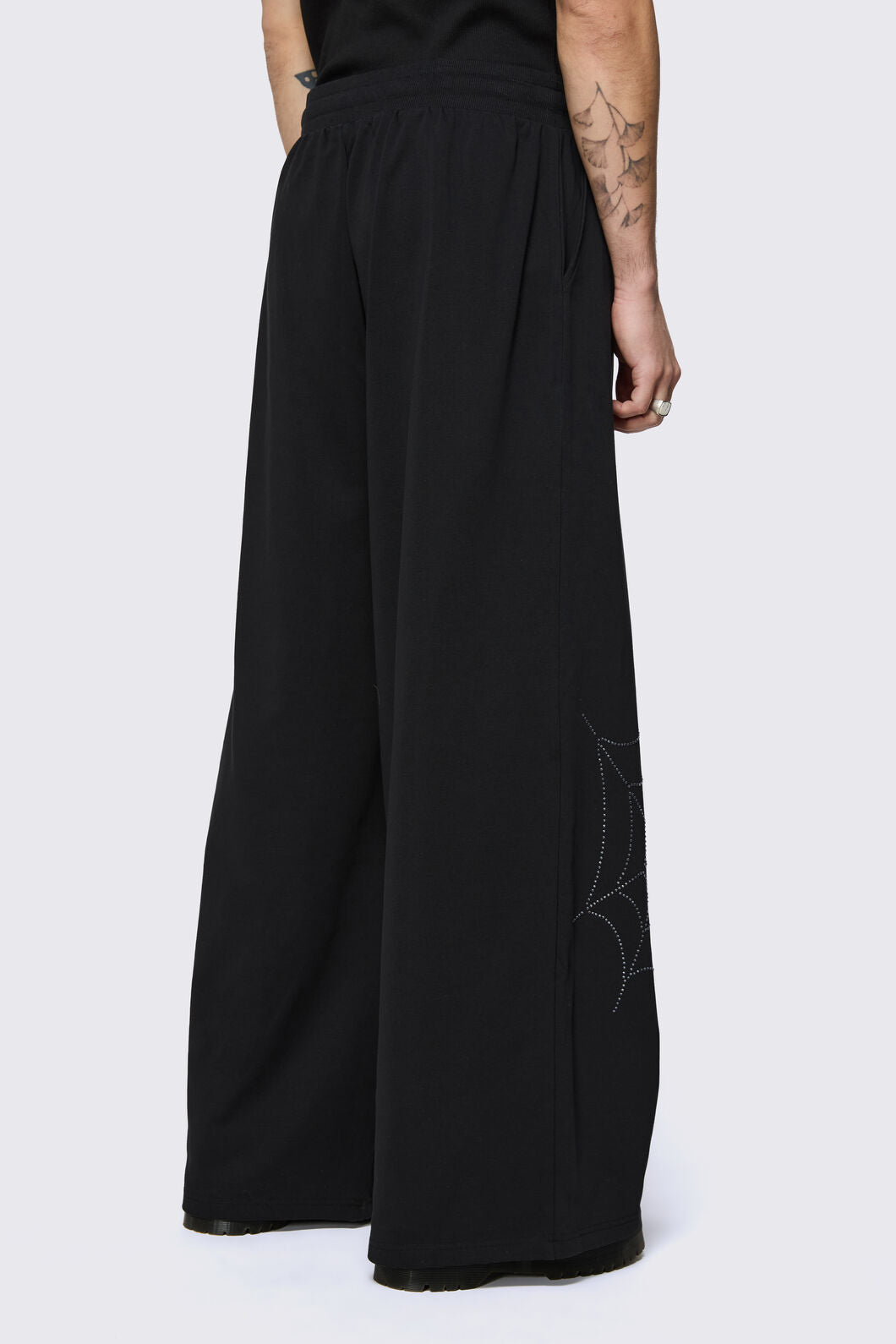 Black Friday - Webbed Diamante Track Pants - black