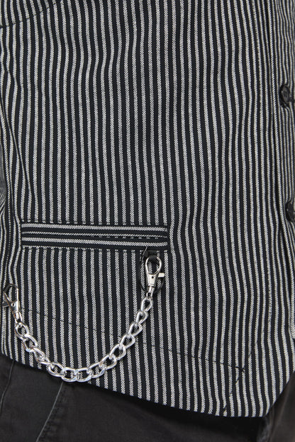 Black Friday - Gomez Pin Stripe Vest - black-white