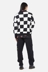 Black Friday - Cherry Check Cardigan - black-white