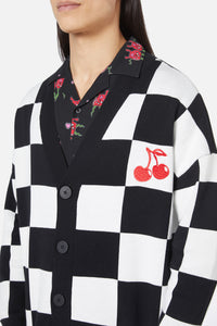 Black Friday - Cherry Check Cardigan - black-white