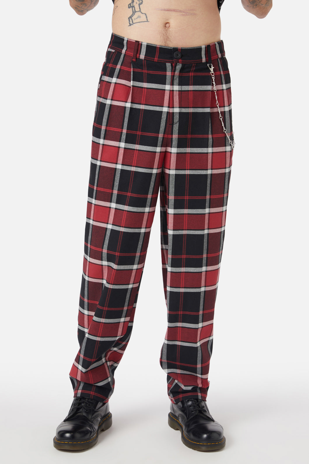 Black Friday - Ursula Tartan Pant - black-red
