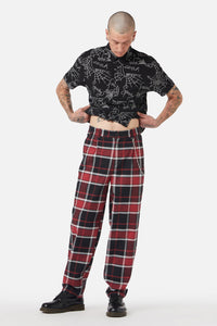Black Friday - Ursula Tartan Pant - black-red