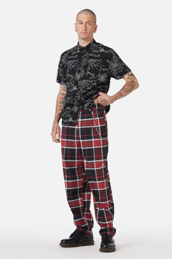 Black Friday - Ursula Tartan Pant - black-red