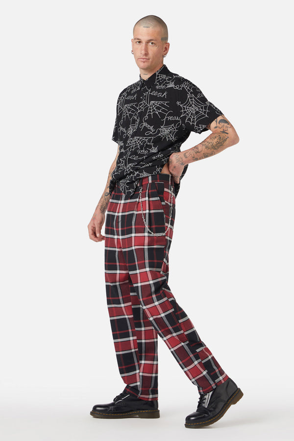 Black Friday - Ursula Tartan Pant - black-red