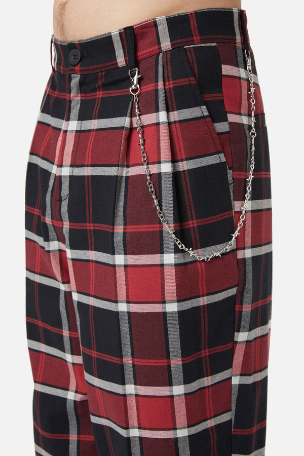 Black Friday - Ursula Tartan Pant - black-red