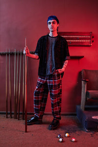 Black Friday - Ursula Tartan Pant - black-red