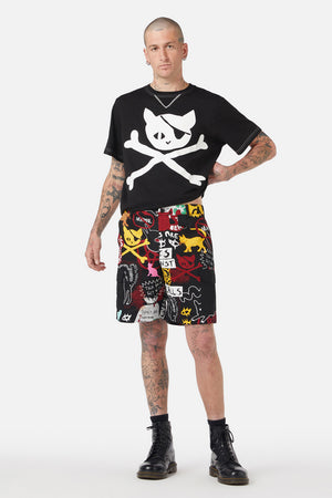Black Friday - Kitty Riot Cargo Short - black-multi