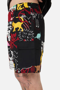 Black Friday - Kitty Riot Cargo Short - black-multi