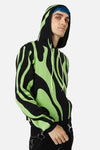 Black Friday - Ghost Wave Knit Hoodie - black-green