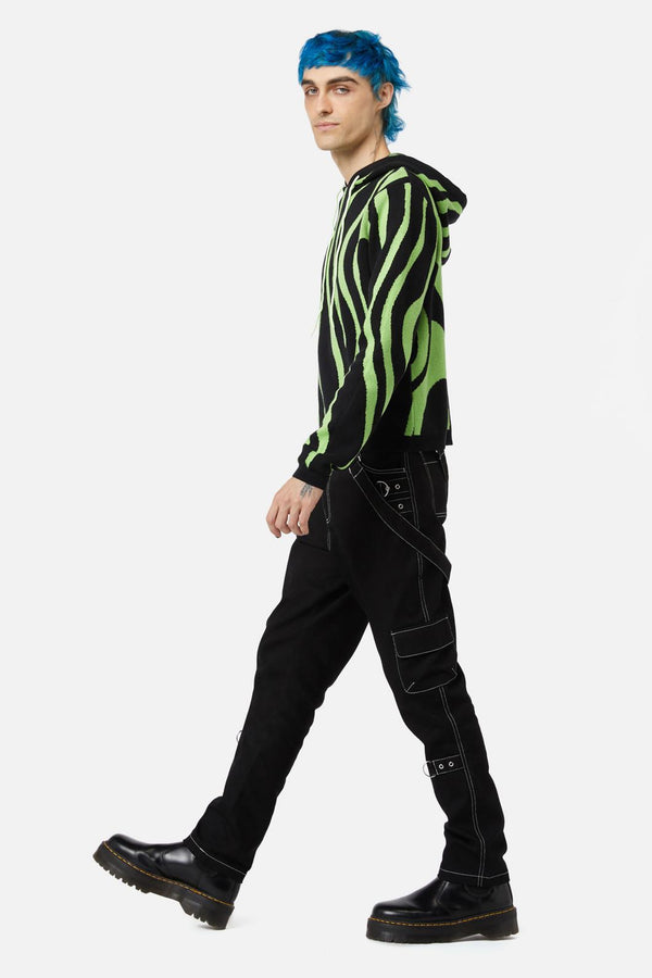 Black Friday - Ghost Wave Knit Hoodie - black-green