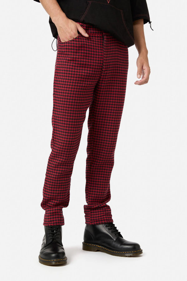 Black Friday - Virtue Houndstooth Slim Fit Pants - red-black