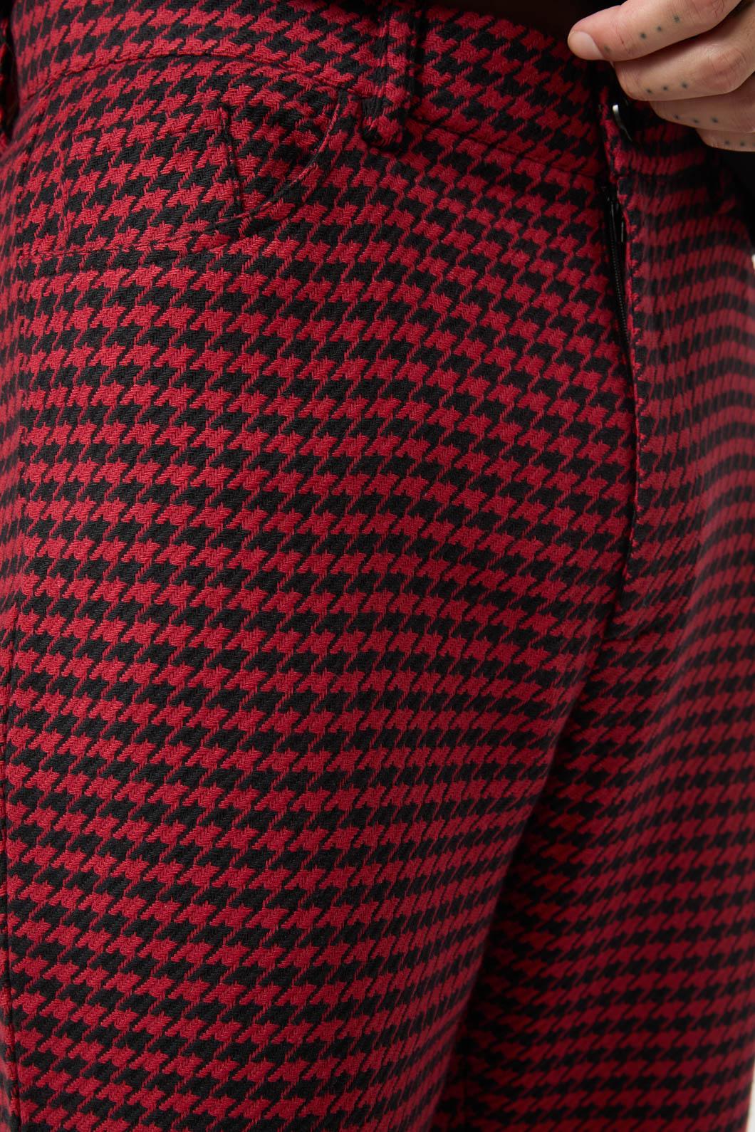 Black Friday - Virtue Houndstooth Slim Fit Pants - red-black