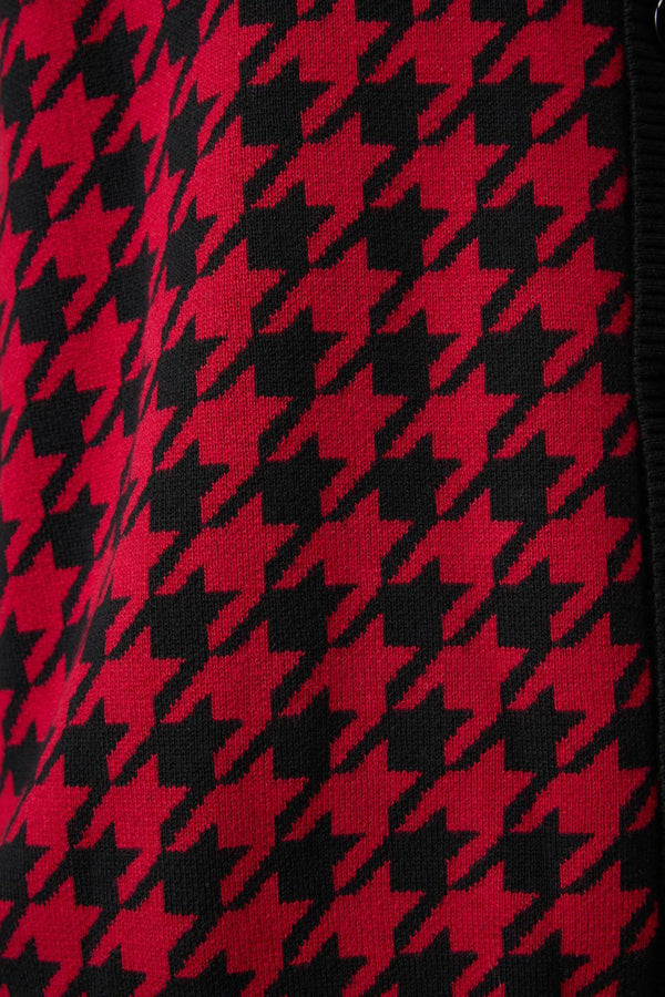Black Friday - Virtue Houndstooth Cardi - red-black