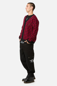 Black Friday - Virtue Houndstooth Cardi - red-black