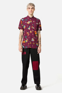 Black Friday - Left Right SS Shirt - maroon