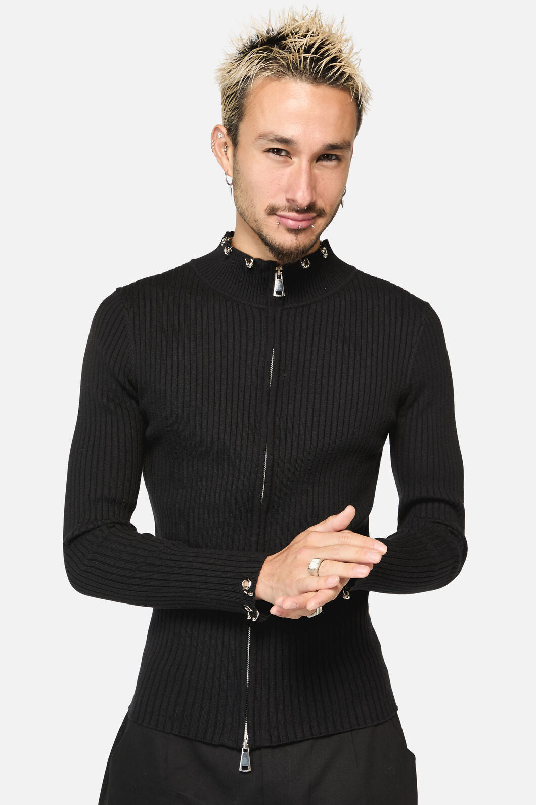Black Friday - Wahn Piericng Knit Cardi - black