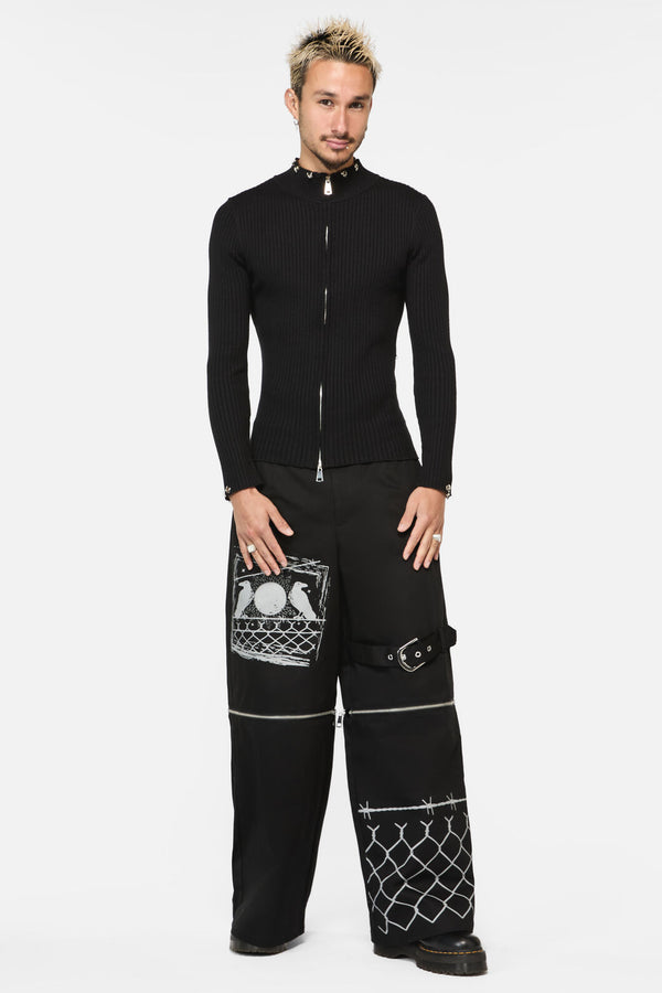 Black Friday - Wahn Piericng Knit Cardi - black