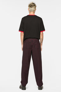Black Friday - Undead Pin Stripe Patch Pants - black-red