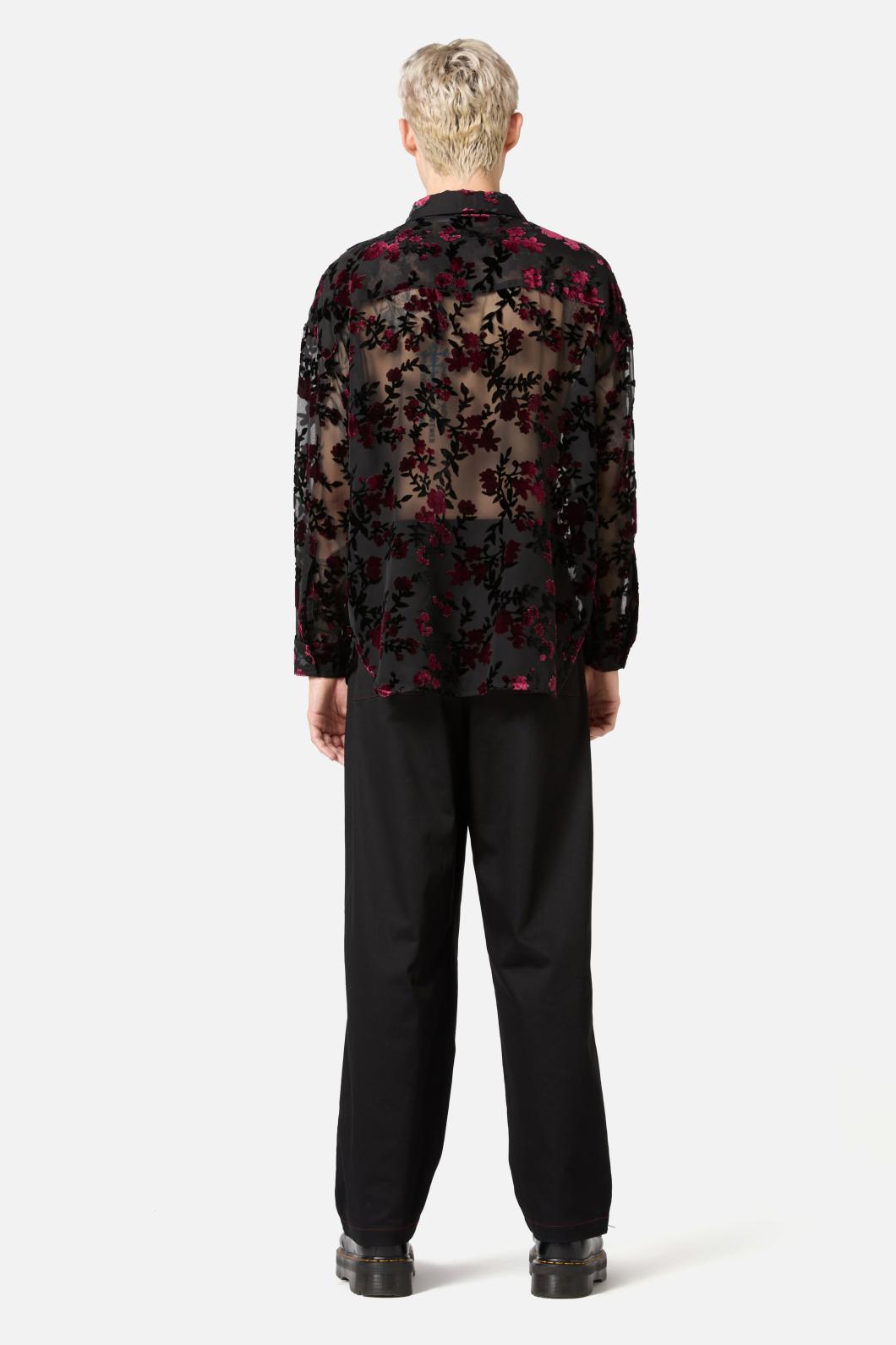 Black Friday - Lush Burnout Velvet LS Shirt - black