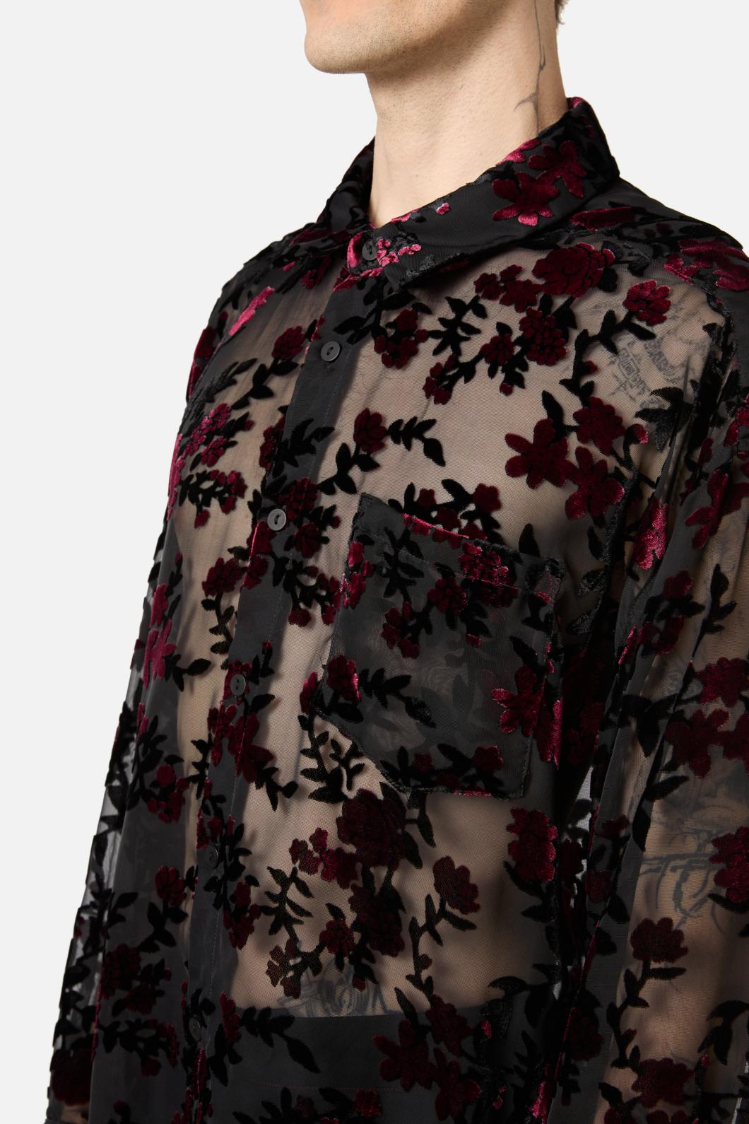 Black Friday - Lush Burnout Velvet LS Shirt - black