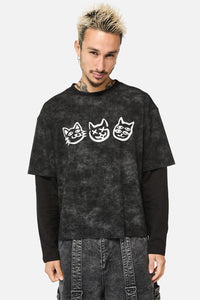 Black Friday - Laneway Graff Acid Wash Tee - grey