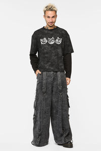 Black Friday - Laneway Graff Acid Wash Tee - grey