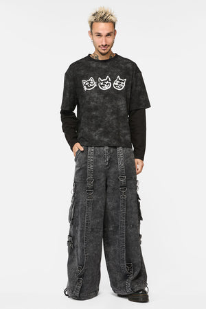 Black Friday - Laneway Graff Acid Wash Tee - grey