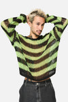 Black Friday - Laneway Distressed Stripe Knit Top - black-green