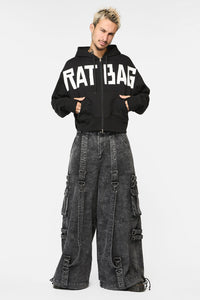 Black Friday - Ratbag Crop Grunge Hoodie - black