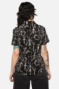Black Friday - Cyber Print Viscose Blouse - black