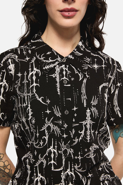 Black Friday - Cyber Print Viscose Blouse - black