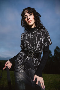 Black Friday - Cyber Print Viscose Blouse - black