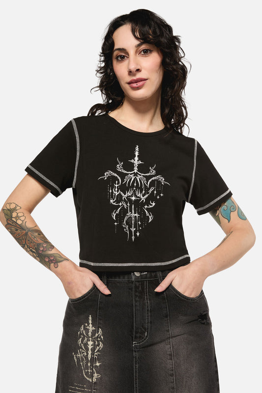 Black Friday - Tech Cropped Baby Tee - black