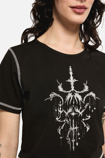 Black Friday - Tech Cropped Baby Tee - black
