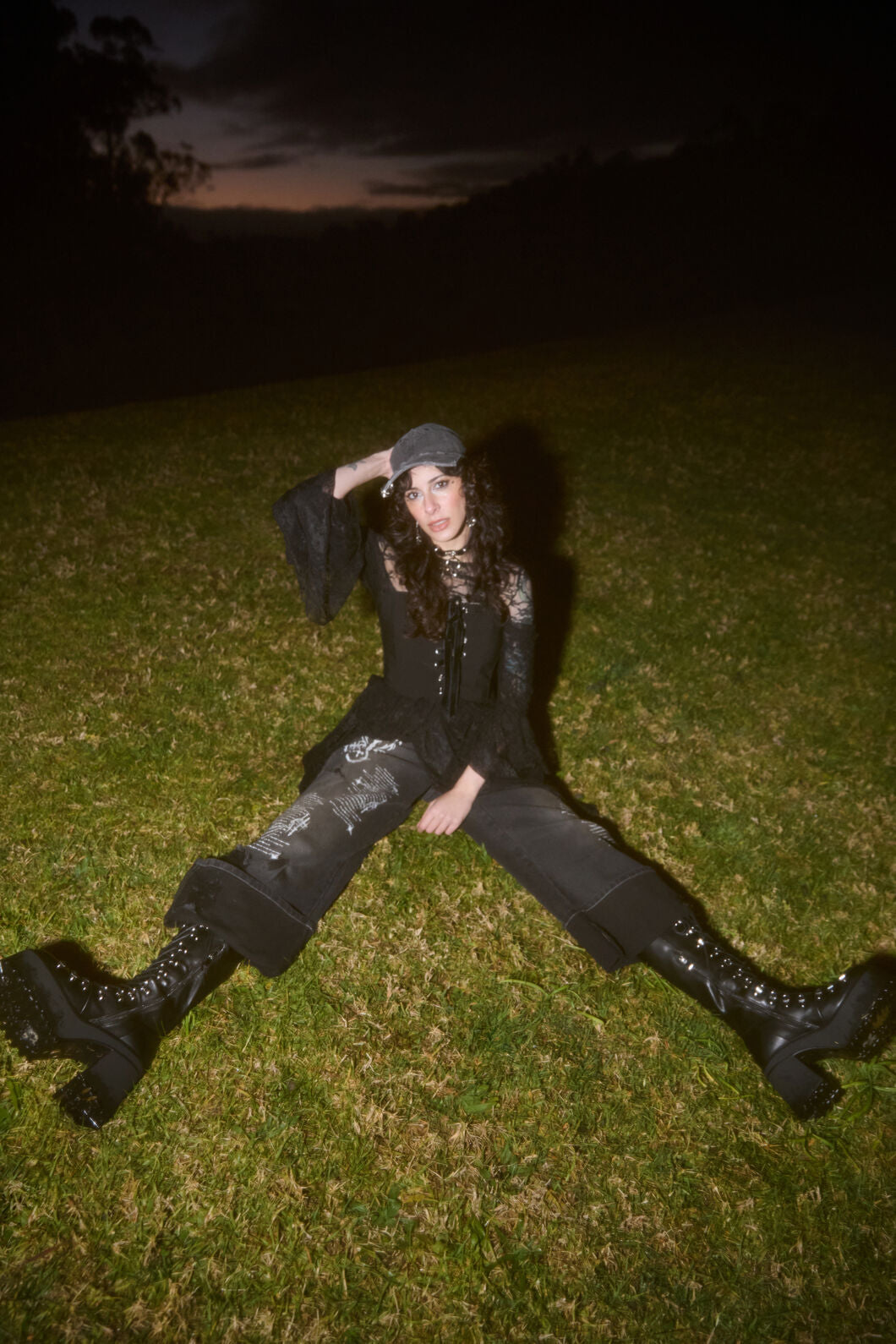 Black Friday - Sigil Distressed Wide Leg Jean - black