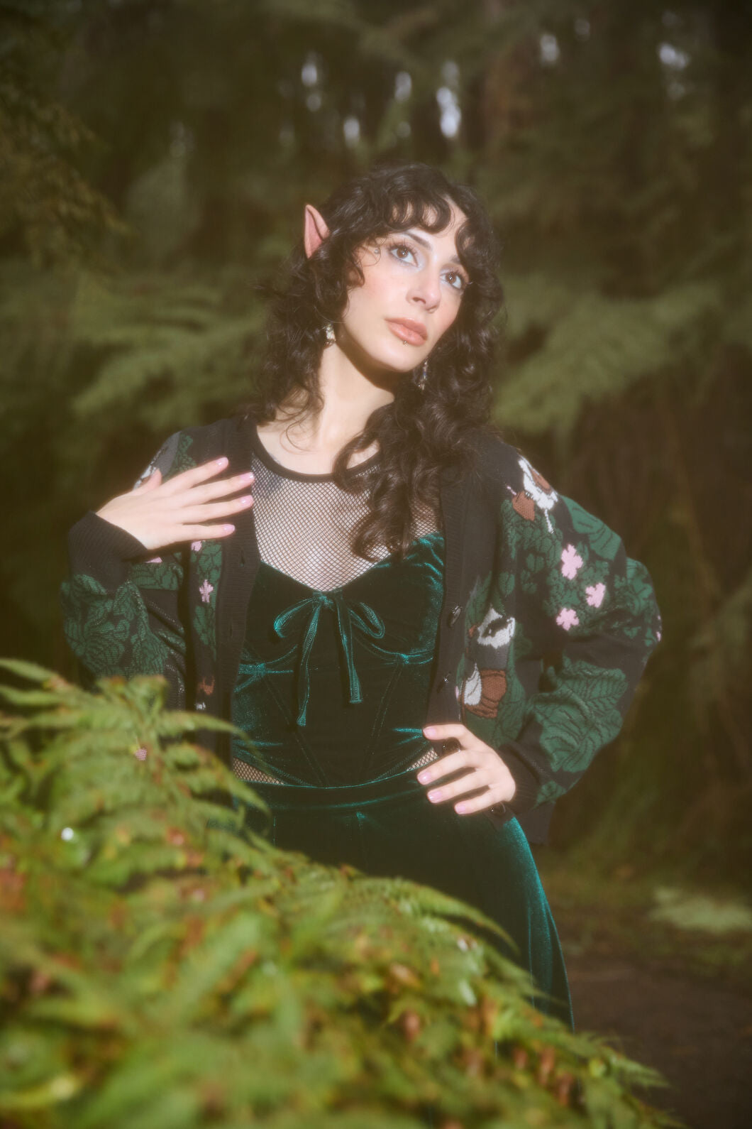 Black Friday - Keeper Of The Woods Velvet Corset Top - emerald