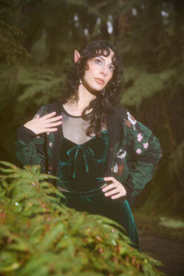 Black Friday - Keeper Of The Woods Velvet Corset Top - emerald