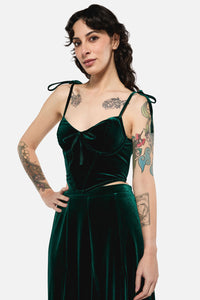 Black Friday - Keeper Of The Woods Velvet Corset Top - emerald