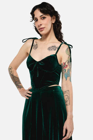 Black Friday - Keeper Of The Woods Velvet Corset Top - emerald