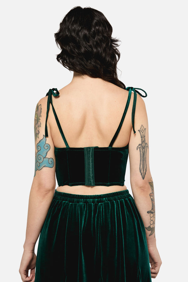 Black Friday - Keeper Of The Woods Velvet Corset Top - emerald
