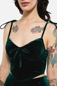 Black Friday - Keeper Of The Woods Velvet Corset Top - emerald