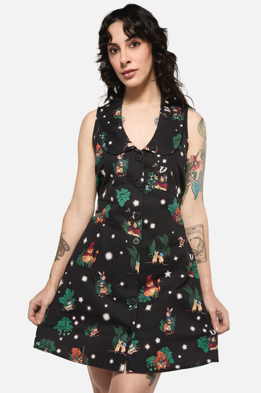 Black Friday - Keeper OfTheWoodsPrintPinafore - black