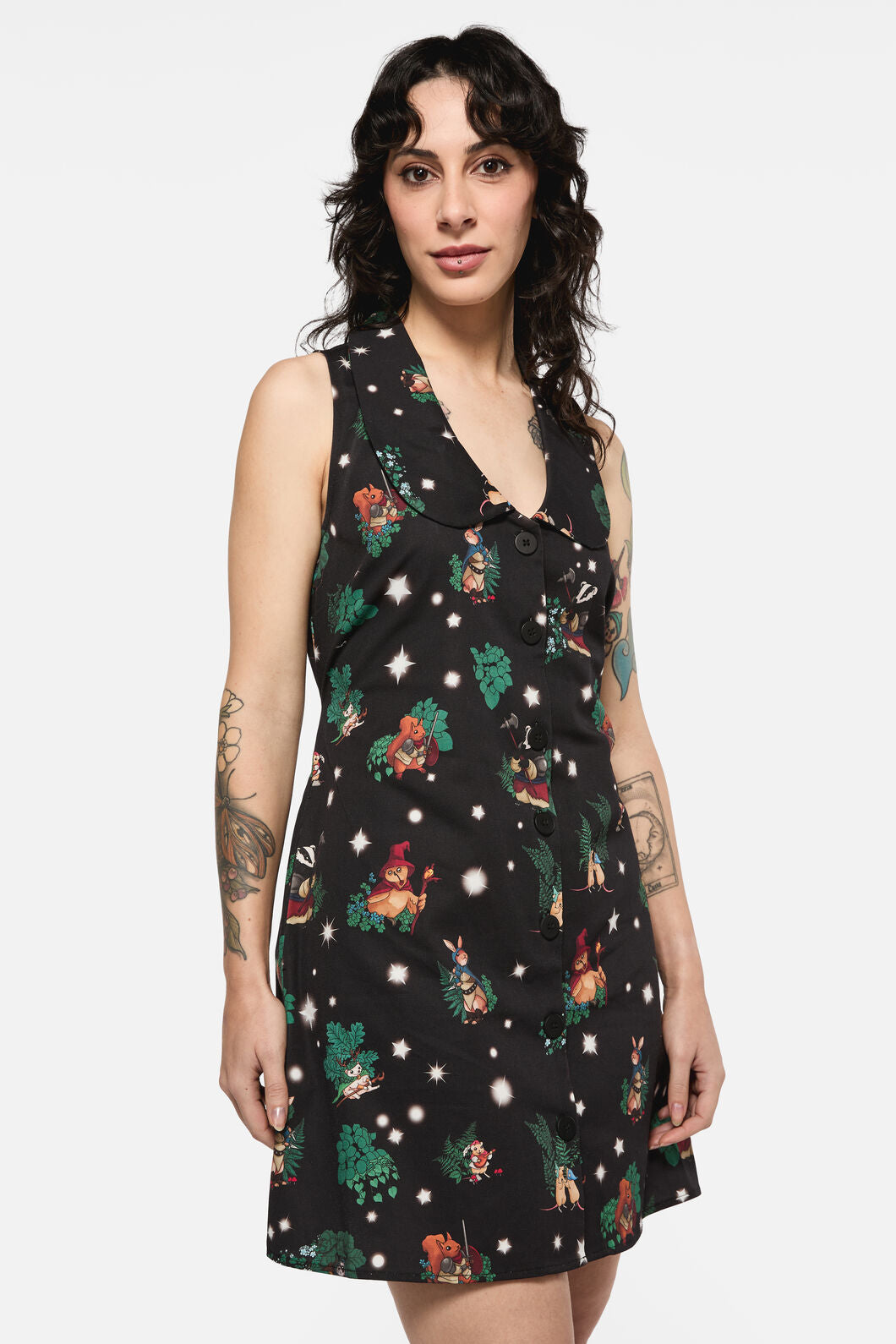 Black Friday - Keeper Of The Woods Print Pinafore - black