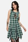 Black Friday - Keeper Of The Woods Tartan Lace Dress - sage