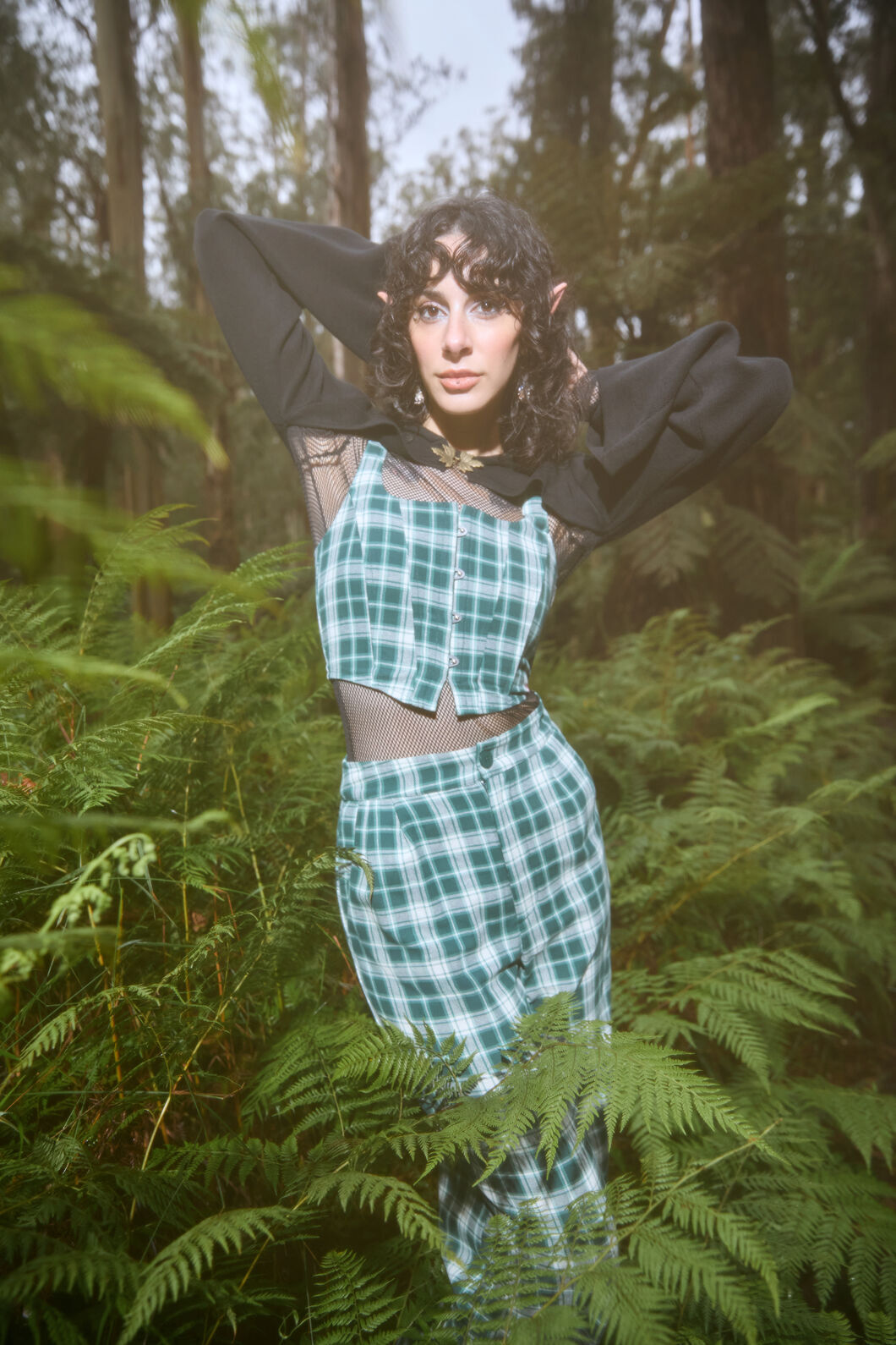 Black Friday - Keeper Of The Woods Tartan Corset Top - sage