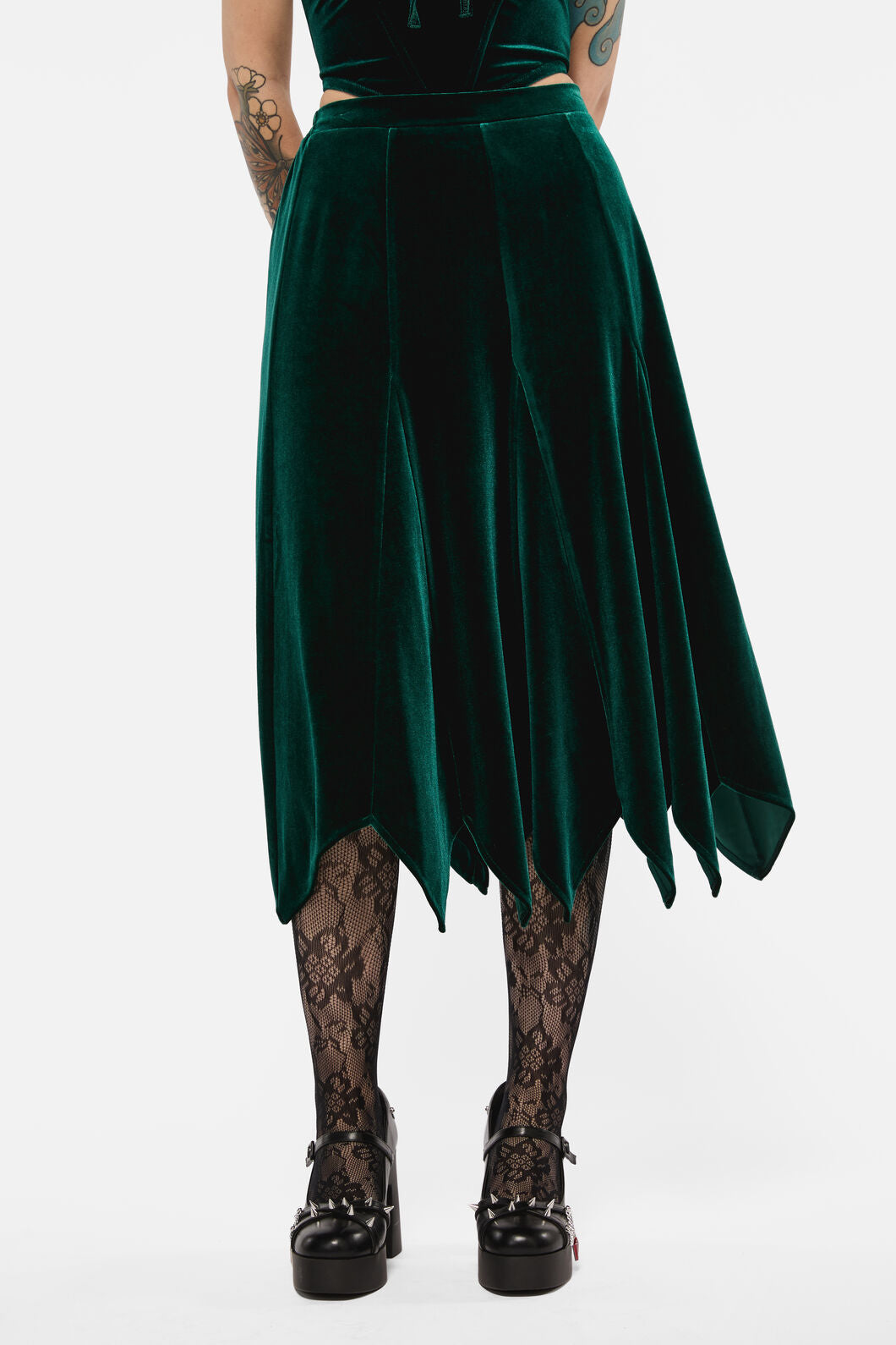 Black Friday - Keeper Of The Woods Velvet Skirt - emerald