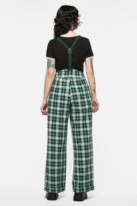 Black Friday - Keeper Of The Woods Tartan Wide Leg Pants - sage