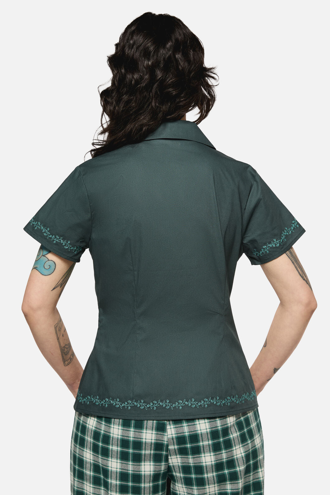 Black Friday - Keeper Of The Woods Embroidered Trim Blouse - emerald