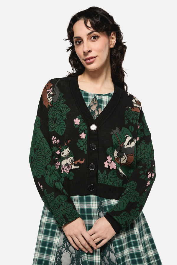 Black Friday - Keeper Of The Woods Graphic Knit Cardigan - black